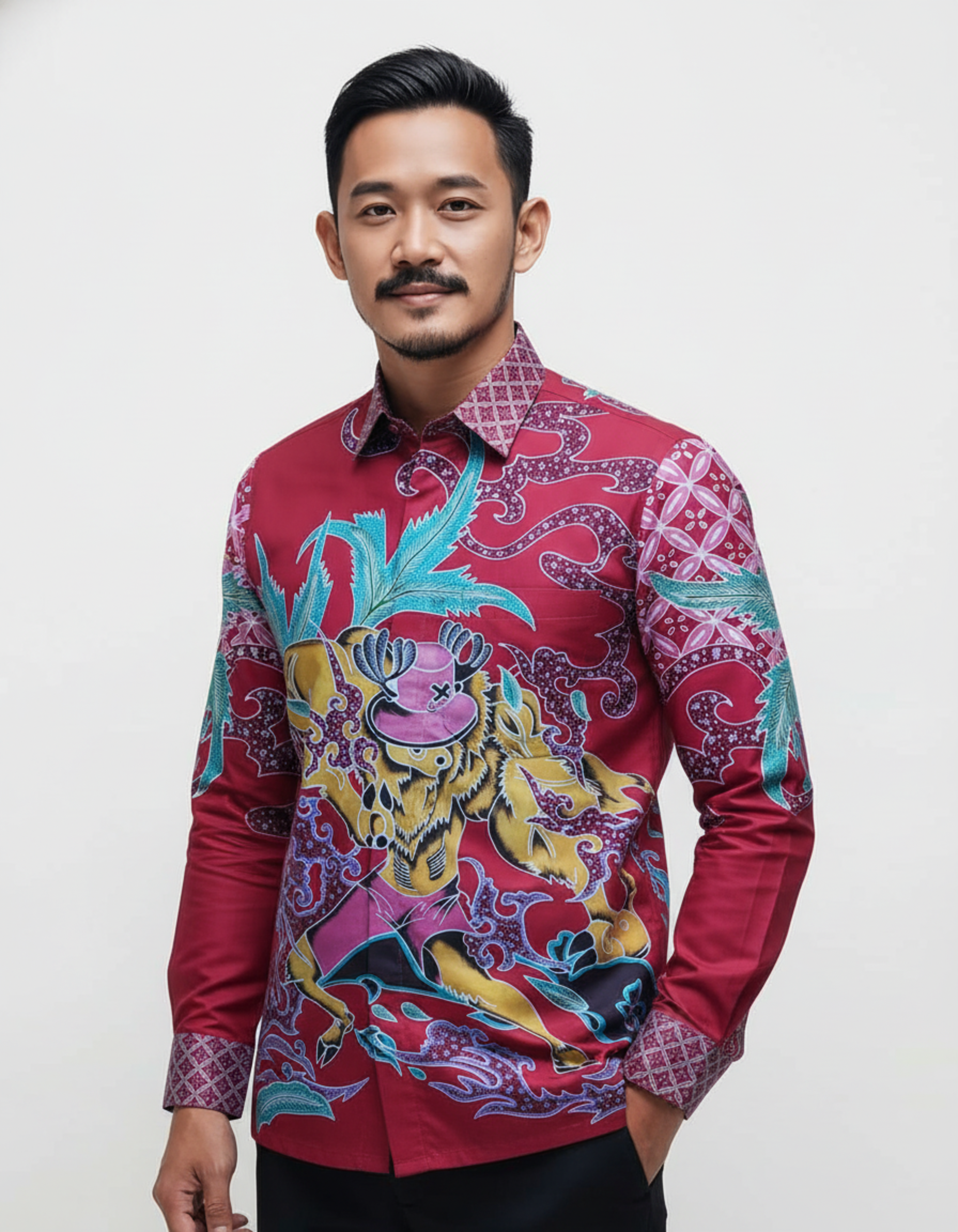 vto-studio-result-1772855899171-5 Singa Bara – Kain Batik Pola Kemeja - Gambar 2
